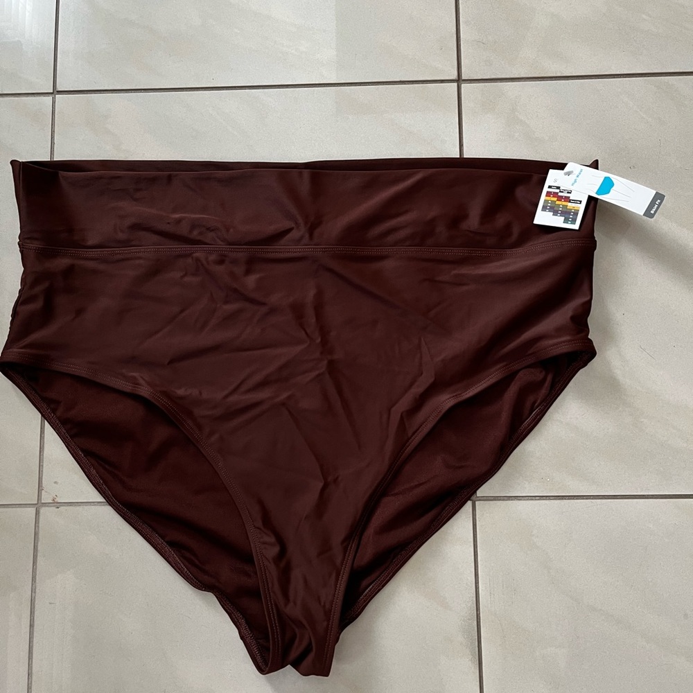 Time and Tru Women’s Brown High Waist Full Coverage Bikini Bottom
